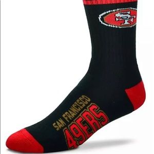 NFL San Francisco 49ers 4-Stripe Crew Socks Size (10-13)